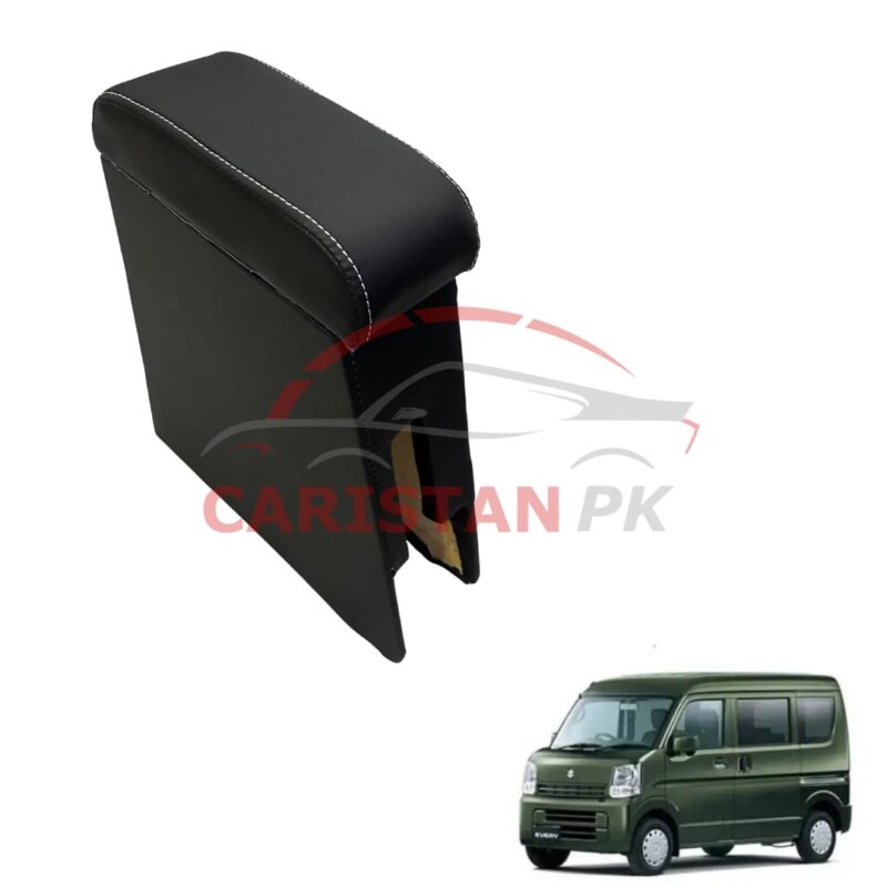 Suzuki Every Custom Fit Car Wooden Armrest Matt Black White 2019-24 Suzuki Every Custom Fit Car Wooden Armrest Matt Black White 2019-24