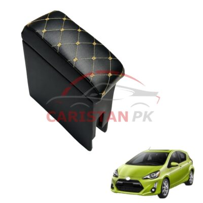 Toyota Aqua Custom Fit Armrest Black With Beige Stitch 2017-22