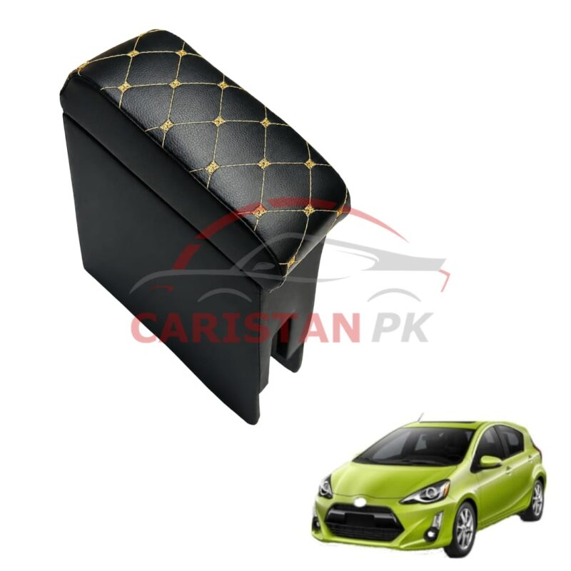 Toyota Aqua Custom Fit Armrest Black With Beige Stitch 2017-22