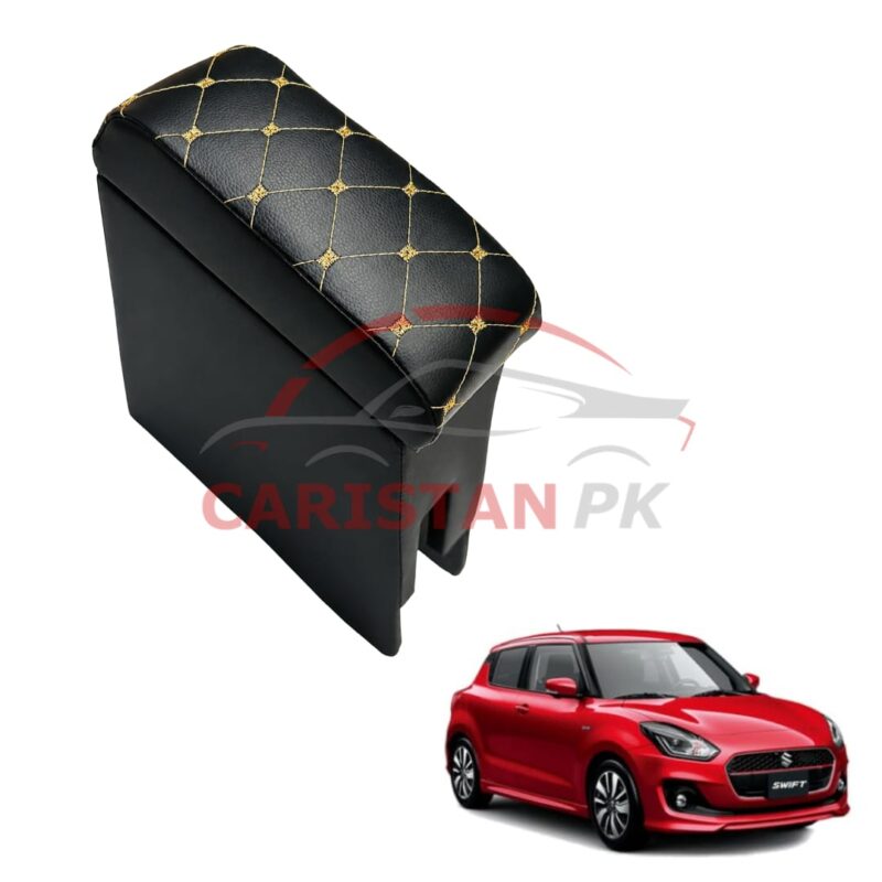 Suzuki Swift Custom Fit Armrest Black With Beige Stitch 2022 Model & Onwards