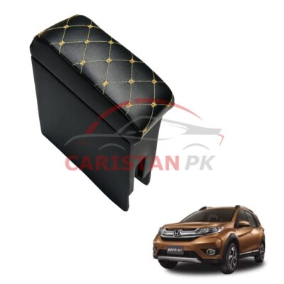 Honda BRV Custom Fit Armrest Black With Beige Stitch