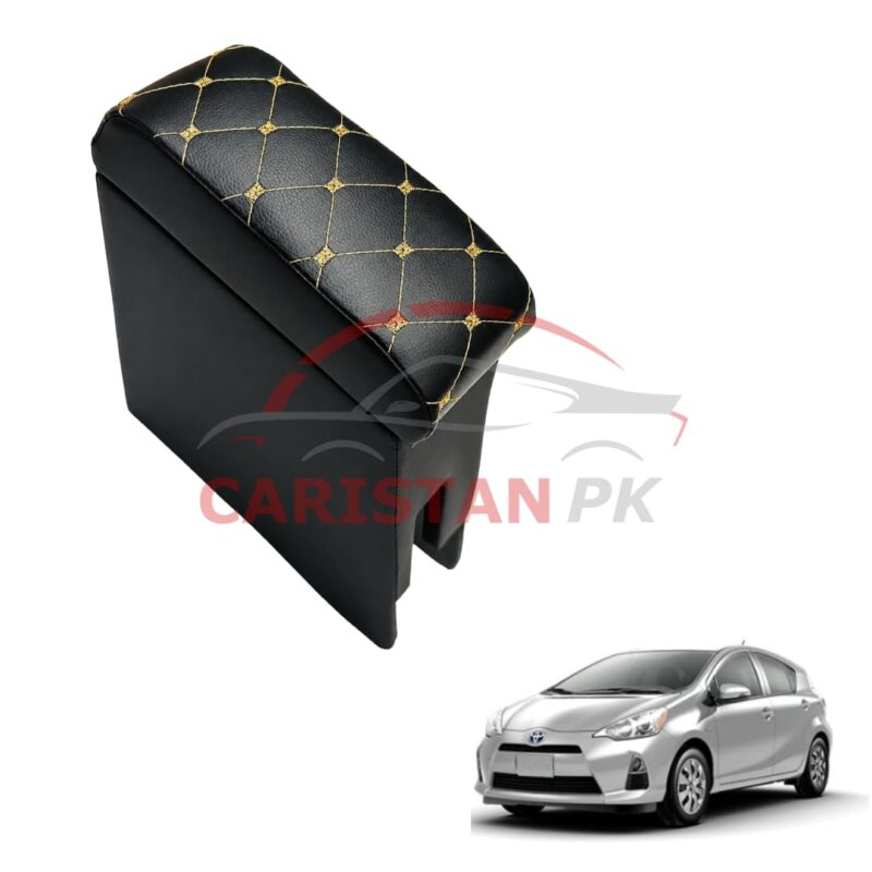 Toyota Aqua Custom Fit Armrest Black With Beige Stitch 2011-16