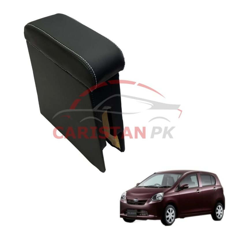Daihatsu Mira Custom Fit Car Wooden Armrest Matt Black White 2012-16