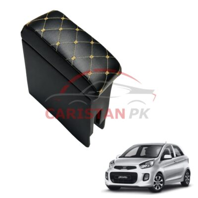 KIA Picanto Custom Fit Armrest Black With Beige Stitch