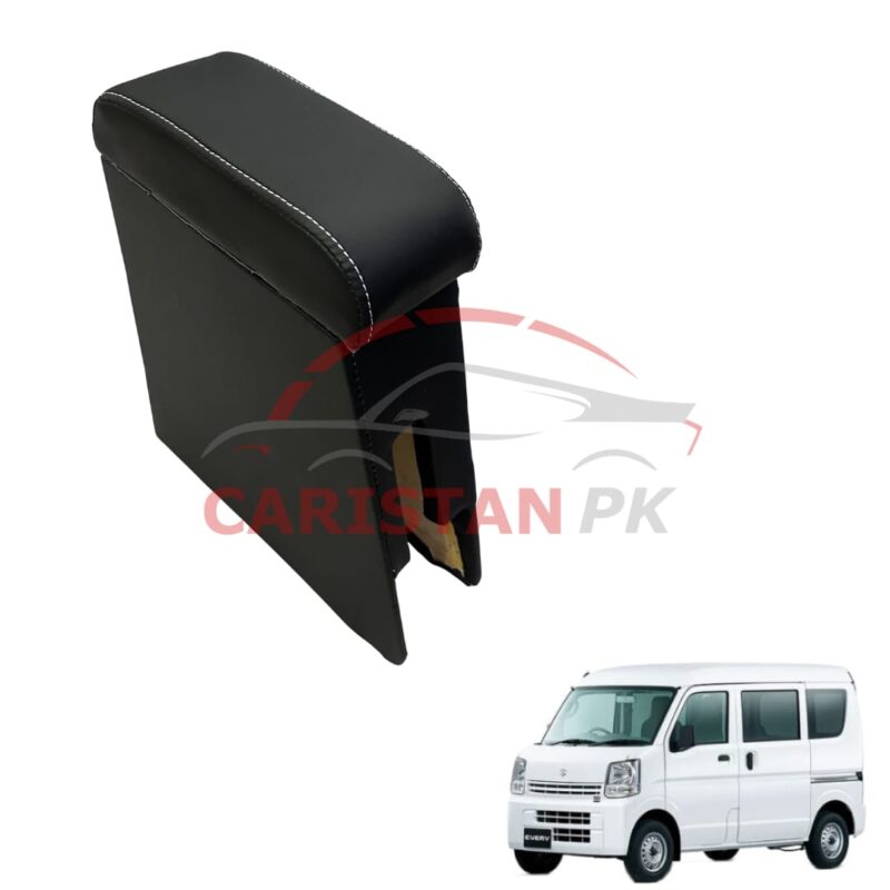 Suzuki Every Custom Fit Car Wooden Armrest Matt Black White 2007-18 Suzuki Every Custom Fit Car Wooden Armrest Matt Black White 2007-18