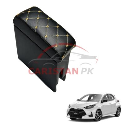 Toyota Yaris Japanese Hatchback Custom Fit Armrest Black With Beige Stitch 2020-25