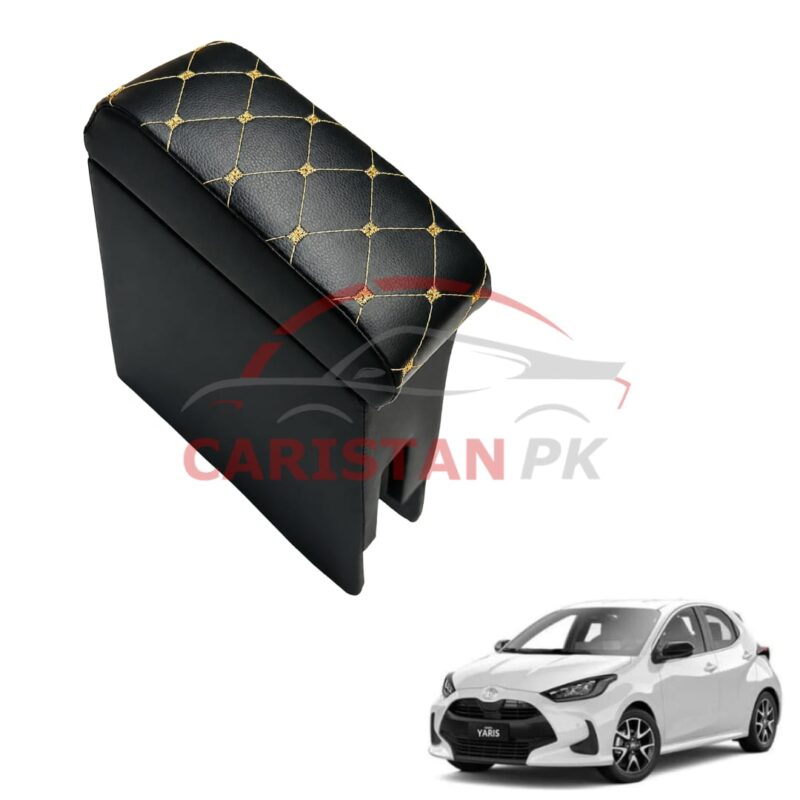 Toyota Yaris Japanese Hatchback Custom Fit Armrest Black With Beige Stitch 2020-25