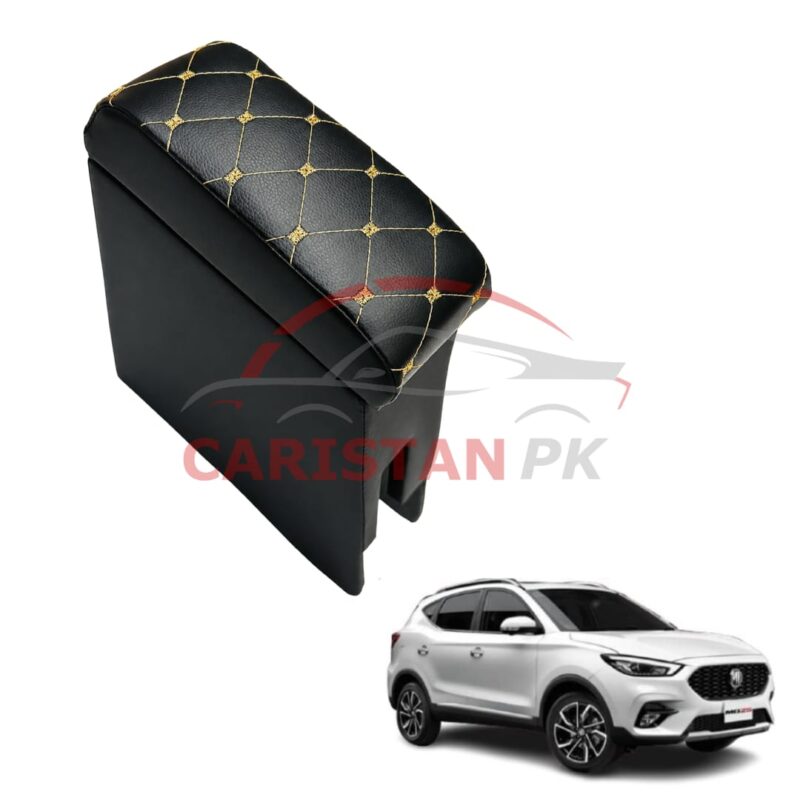 MG HS Custom Fit Armrest Black With Beige Stitch