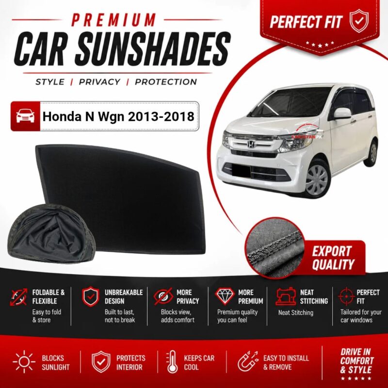 Honda N Wagon Flexible & Foldable Susnshades 2013-20 Model