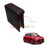 Suzuki Swift Custom Fit Arm Rest Black With Red Stitch 2022 Model & Onwards