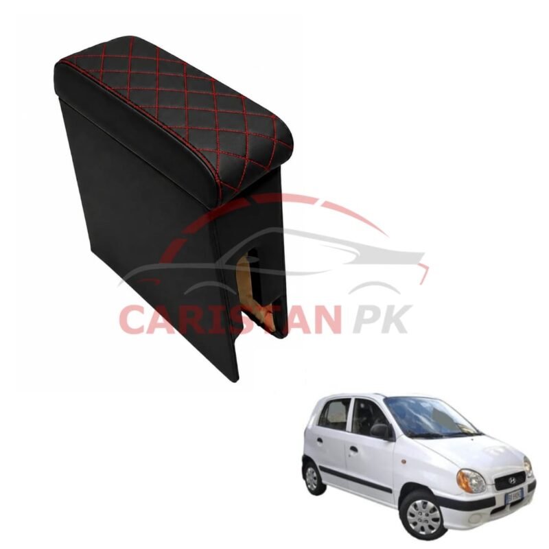 Hyundai Santro Custom Fit Arm Rest Black With Red Stitch Hyundai Santro Custom Fit Arm Rest Black With Red Stitch