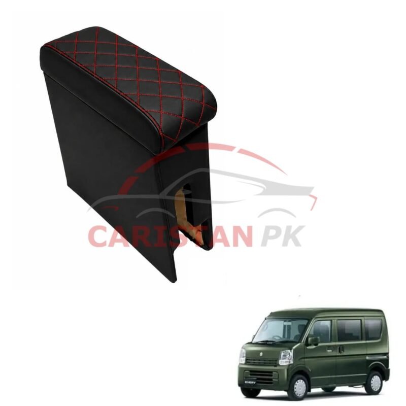 Suzuki Every Custom Fit Arm Rest Black With Red Stitch 2019-24