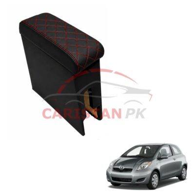 Toyota Vitz Custom Fit Arm Rest Black With Red Stitch 2006-10
