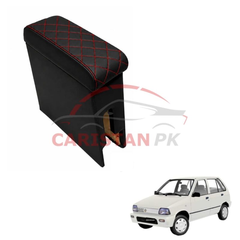 Suzuki Mehran Custom Fit Arm Rest Black With Red Stitch