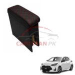 Toyota Yaris Japanese Hatchback Custom Fit Arm Rest Black With Red Stitch 2020-25 Toyota Yaris Japanese Hatchback Custom Fit Arm Rest Black With Red Stitch 2020-25