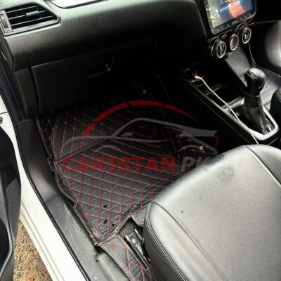 Suzuki Swift 7D Floor Mats Black With Red Stitch 2022-26