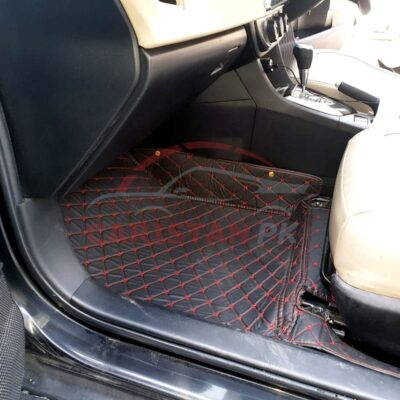 Toyota Corolla 7D Floor Mats Black With Red Stitch 2014-26