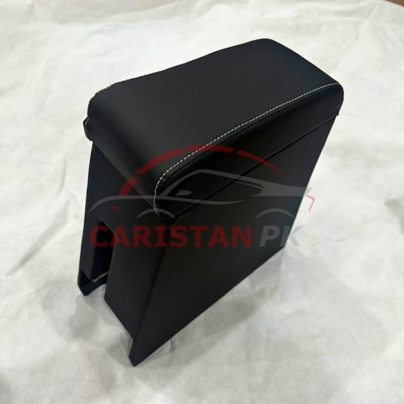 Toyota Vitz Custom Fit Car Wooden Armrest Matt Black White 2000-05 5