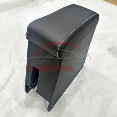 Toyota Vitz Custom Fit Car Wooden Armrest Matt Black White 2000-05 4