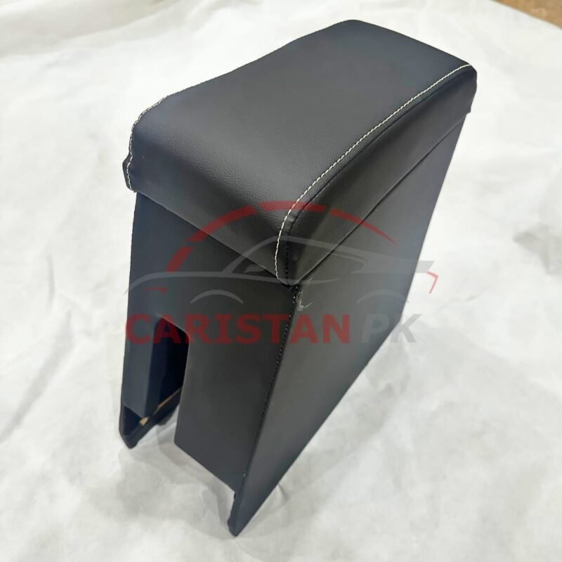 Toyota Vitz Custom Fit Car Wooden Armrest Matt Black White 2000-05 4