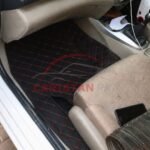 Honda City 7D Floor Mats Black With Red Stitch 2009-21 2