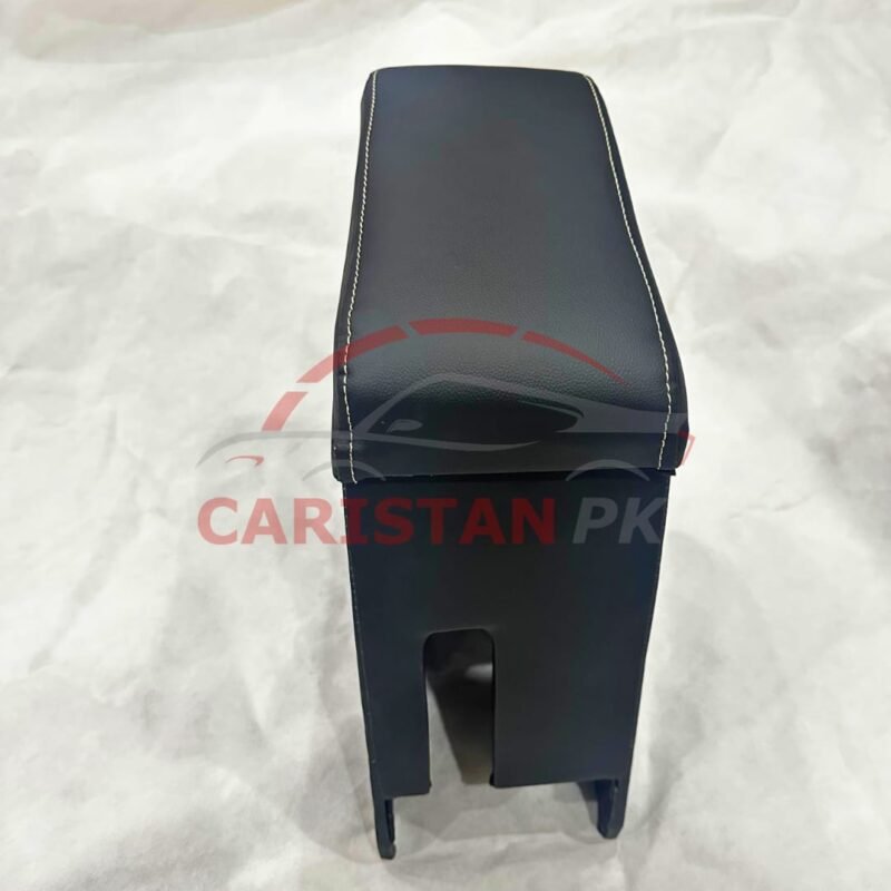 Toyota Vitz Custom Fit Car Wooden Armrest Matt Black White 2000-05 3