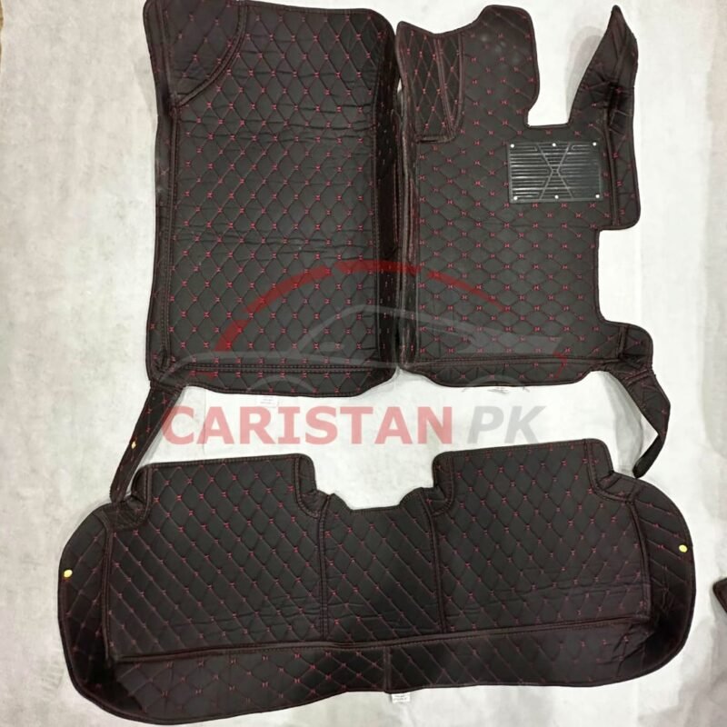 Honda Civic 7D Floor Mats Black With Red Stitch 2012-15 2