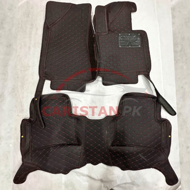 KIA Sportage 7D Floor Mats Black With Red Stitch 2
