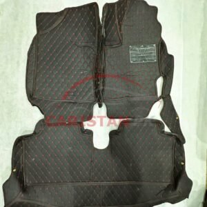 Toyota Vitz 7D Floor Mats Black With Red Stitch 2017-23 3