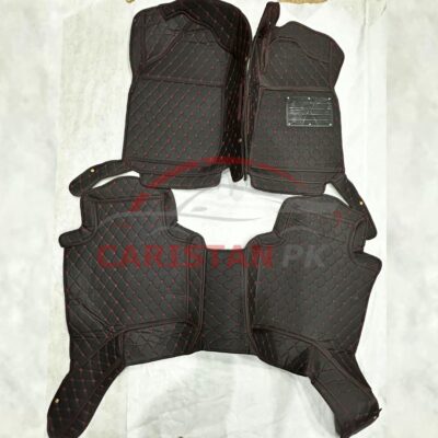 Toyota Hilux Revo 7D Floor Mats Black With Red Stitch 2