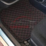 Toyota Vitz 7D Floor Mats Black With Red Stitch 2017-23