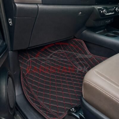 Toyota Hilux Revo 7D Floor Mats Black With Red Stitch
