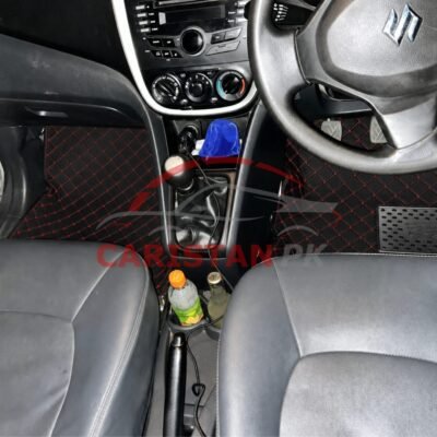 Suzuki Cultus 7D Floor Mats Black With Red Stitch 2017-26