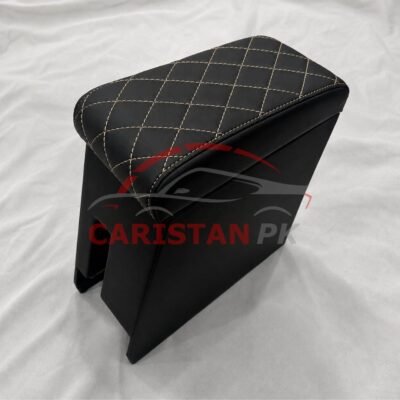 Toyota Vitz Custom Fit Armrest Black With Beige Stitch 2000-05 2